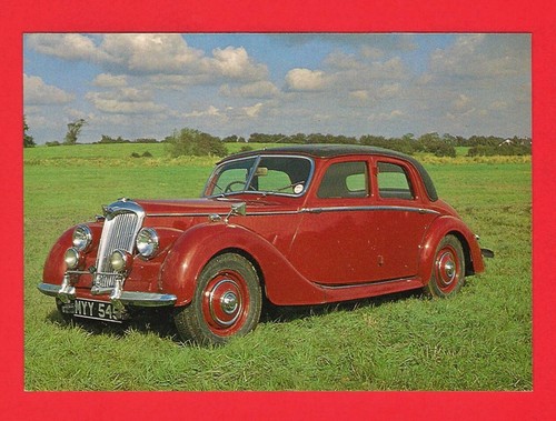 Car postcard 1952 riley - car,