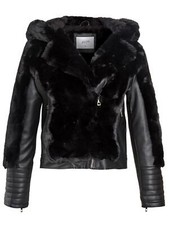 Womens PU Faux Fur Jacket