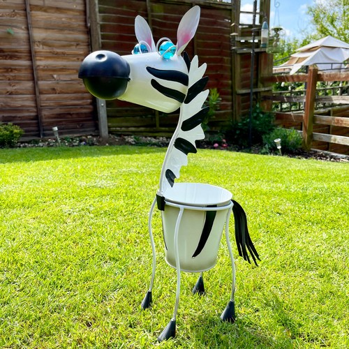 Zebra planter garden metal - zebra,