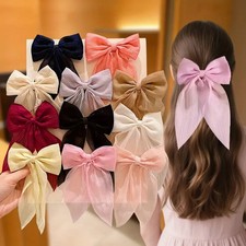 11PCS Large Bow Hair Clips Women Girls Fashion Hair Accessories Wedding Party