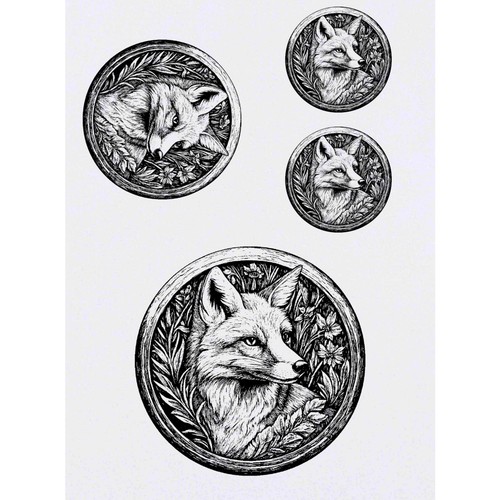 Fox circle frame - 'fox, in