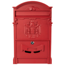 Large Vintage Outdoor Lockable Letter Post Box Mailbox Wall Mounted Secure Mail