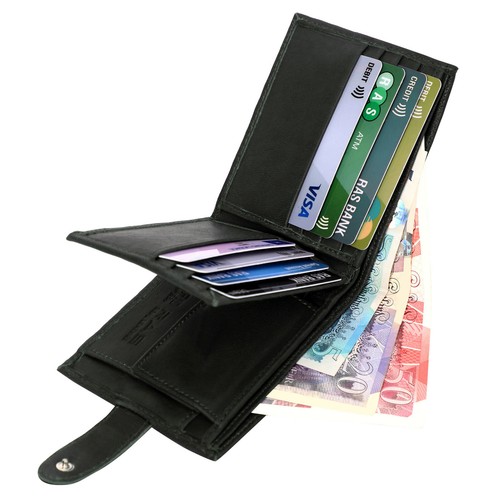 Mens real leather wallet rfid - real,