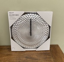 NEXT Geo Silver Wall Clock
