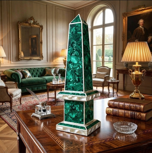 Luxury malachite obelisk - malachite,
