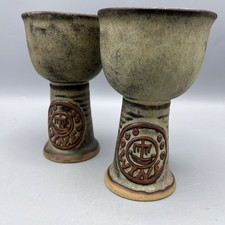 Tremar Pottery Wine Goblet X2