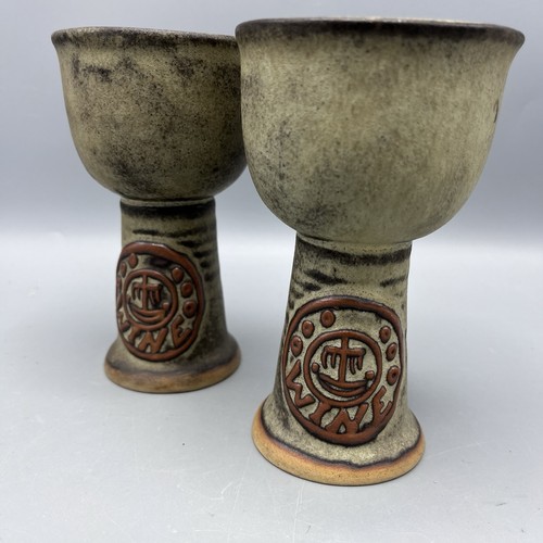 Tremar pottery wine goblet - wine,