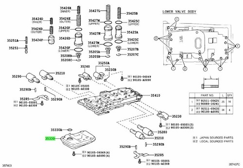 Genuine lexus valve body - body, oil