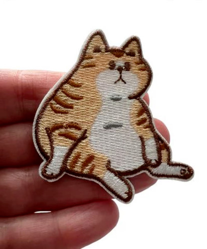 Cat iron patch ginger - cat,