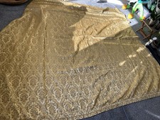 Vintage Gold Brocade Curtains 86”W X 85” Drop. Lined.