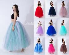 Women Ladies Multilayers Long Tulle Tutu Skirt Wedding-Prom Ball Gowns Petticoat