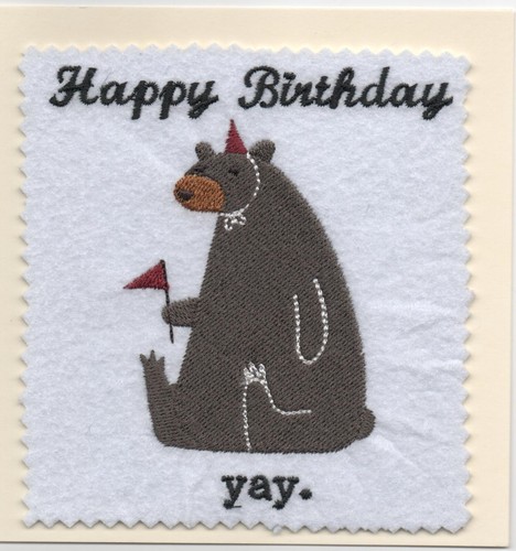 Hand made embroidered birthday - hand,