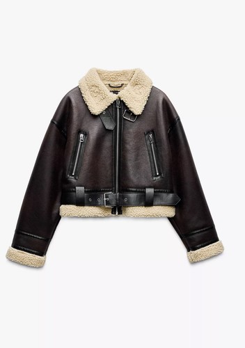Zara brown double faced short - double-faced,