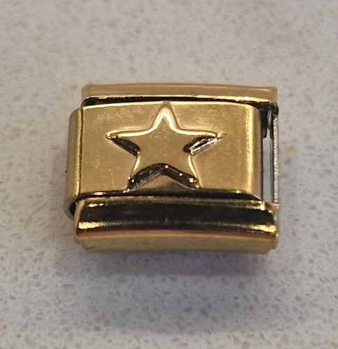 Gold star italian charm link - gold,