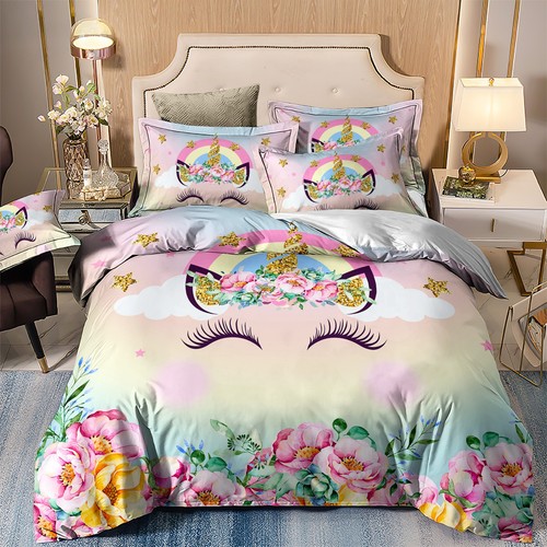 Soft rainbow unicorn duvet - soft,