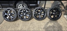 Ford Focus Mk2 ST 18" Alloy Wheels GLOSS BLACK WITH TYRES x4 *DELIVERY AVAILABLE