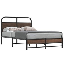 WALPLUS Brown Oak Bed Frame