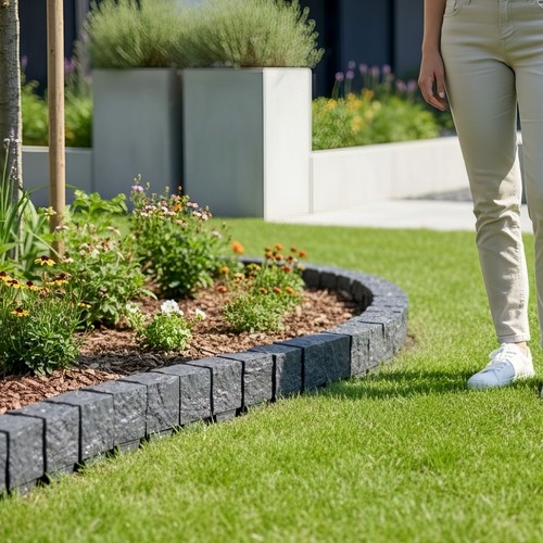 Anthracite garden edging - anthracite,