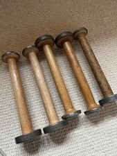 FIVE LARGE WOODEN SEWING