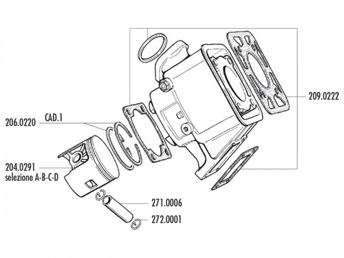 Cylinder gasket set polini for - set,