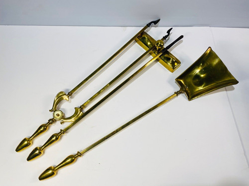 Brass fireside companion set - fireside,