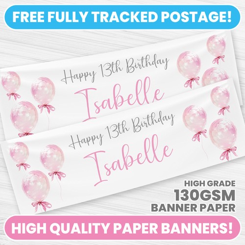 Personalised pink balloons bow - personalised,