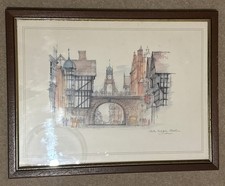 Antique Wooden Picture Frame The Eastgate Cheshire Water Colour Mads Stage Print