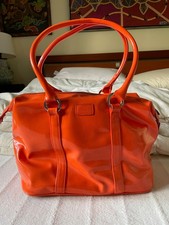 Lulu Guiness patent orange bag