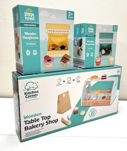 Little town wooden toy bakery - town,