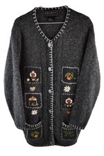 CASAMIA Grey Cardigan Coat size Free Womens Wool Blend Jumper Coatigan Casual