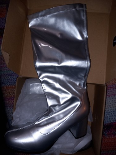 Womens big boots silver - silver, uk