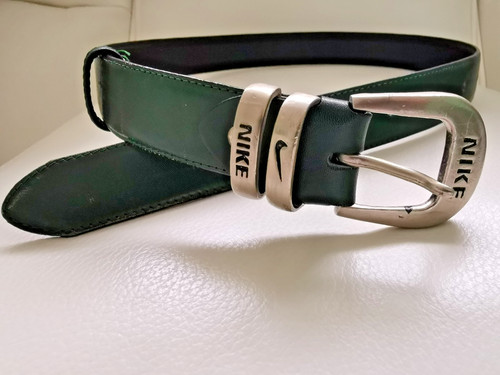Ladies green leather belt with - ladies,
