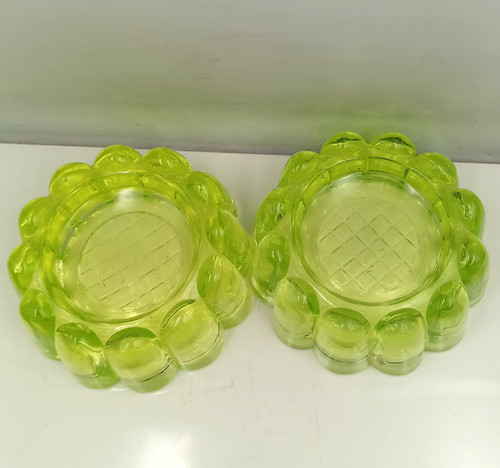 Pair vintage uranium glass - pair,