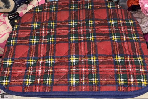 Bnwot red tartan quilted - tartan, tea