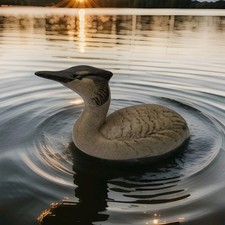 RARE BEAUTIFUL POOLE POTTERY BROWN STONEWARE GREBE DUCK BARBARA LINLEY ADAMS