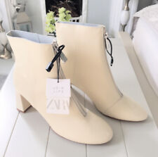 Zara Leather Ecru Mid Heel