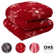 Teddy Fleece Throw Snowflake