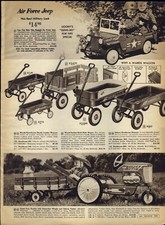 1964 PAPER AD Air Force Jeep Pedal Car Tractor Trailer Wagon Wood Bike Tricycle 