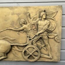 Chariot classical Greek large decorative stone wall plaque 93cm W