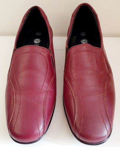 Pavers burgundy leather ladies - burgundy,