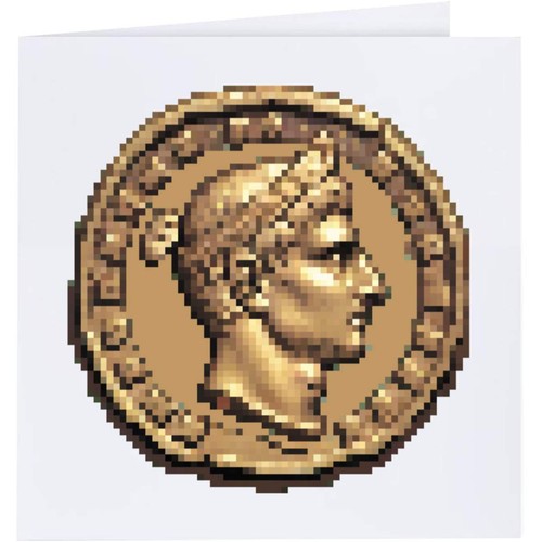 Pixel art roman coin - 'pixel,