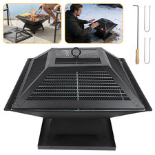 SQUARE FIRE PIT BBQ GRILL