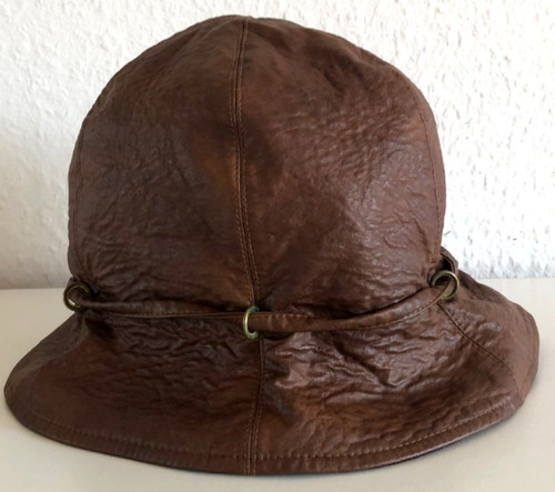 Vintage leather hat brown - vintage,
