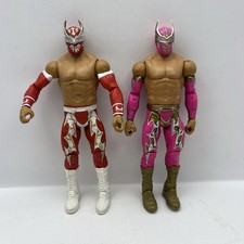 2X WWE SIN CARA MATTEL BASIC SERIES 34 WRESTLING ACTION FIGURE PINK/RED AEW WWF