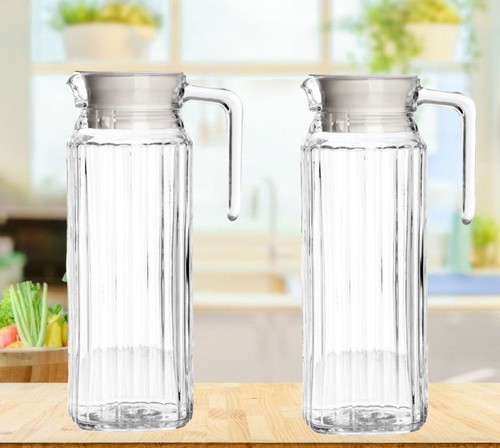 Ribbed glass fridge jugs - 2,