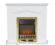 Focal Point Elvington White Freestanding Electric Fire suite