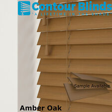 Oak Faux Wood PVC Venetian Blinds - Made to Measure Child Safe 35mm & 50mm Slats