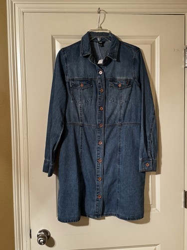 Frye blue denim button front - blue,