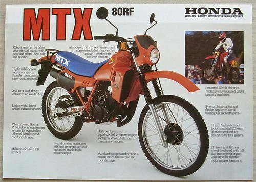Honda mtx 80rf motorcycle - mtx,