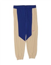 NIKE Mens Tracksuit Trousers Joggers Large  Off White Colourblock DG12